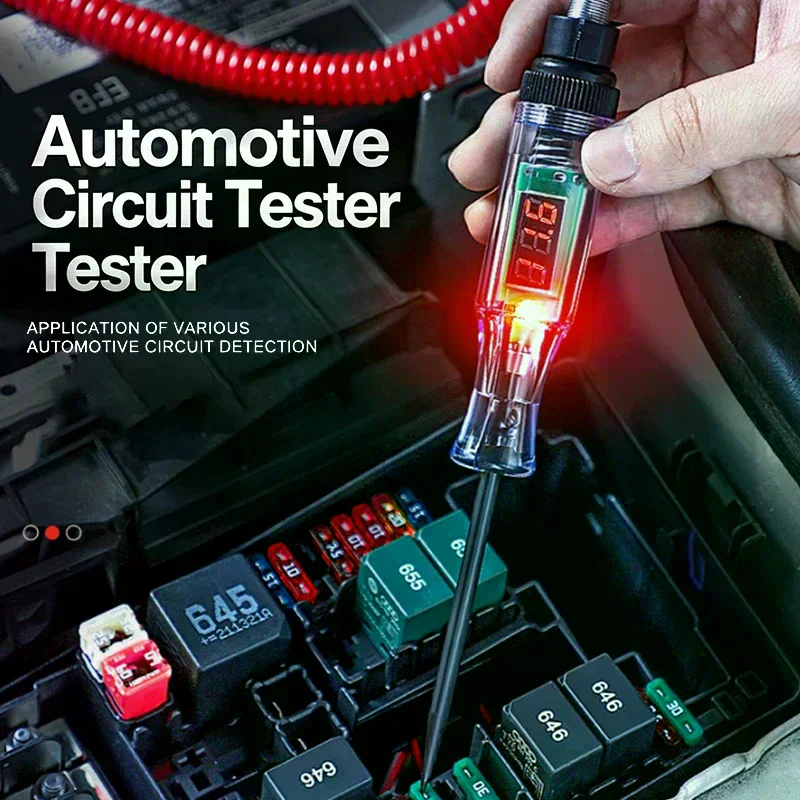 3V 120V Car Diagnostic Test Pen with Protective Cover Automotive Electrical Circuit Troubleshooting Tool for Workshop Mechanics