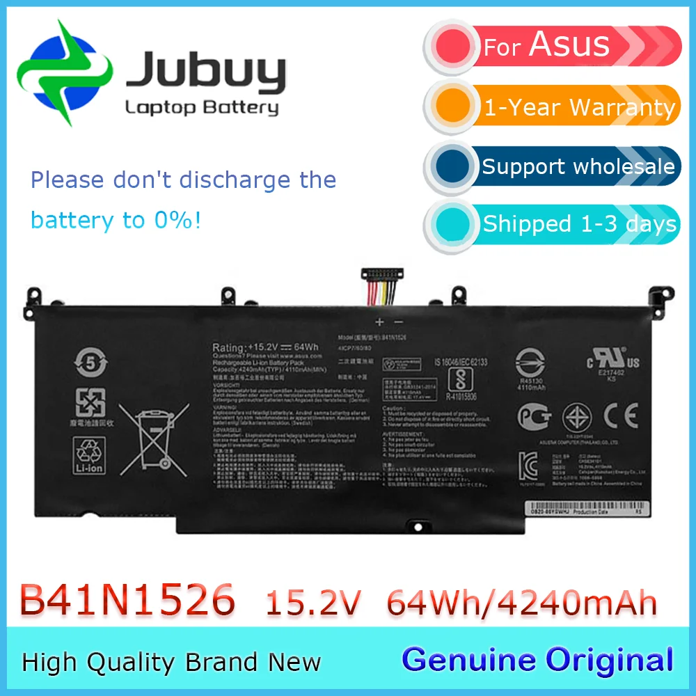 B41N1526 15.2V 64Wh Original Laptop Battery for Asus ROG Strix GL502VM GL502VT S5 S5V S5VM S5VS FX60VM-DM135T-BE