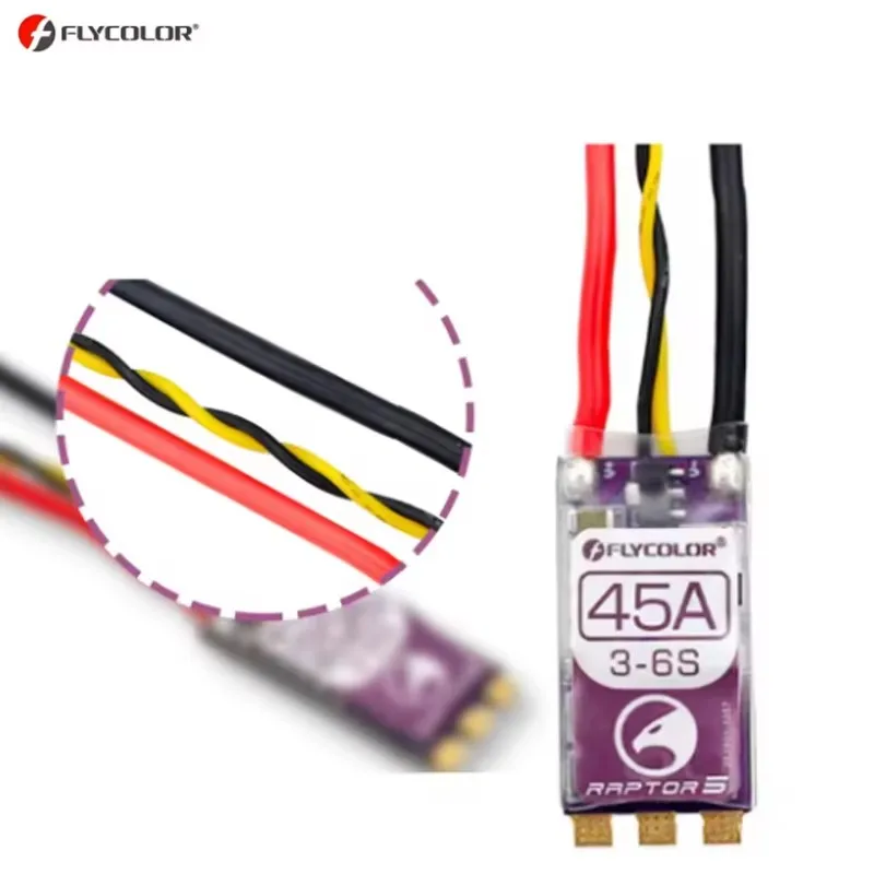 FLYCOLOR Raptor5 Brushless ESC 3-6S Drone ESC 32Bit G701 PWM 128K Single 20A 35A 45A 50A ECS Dshot Proshot for FPV Racing Drones