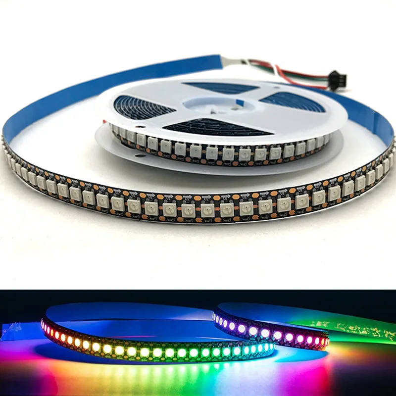 

WS2812B 12 мм 144 пикселей/светодиодов/метр 5 В постоянного тока, гибкая индивидуально адресуемая пиксельная светодиодная лента RGB, светодиодная лента, декоративная лента