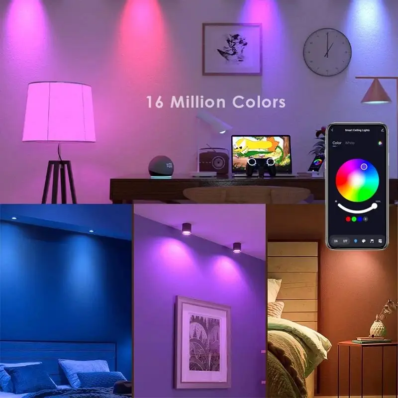 GU10 Bluetooth/WIFI Smart LED Bulb Tuya Light Bulbs Dimmable Spotlight Bulb 220V 9W E27 RGB+CW LED Color Change Lamp For Home