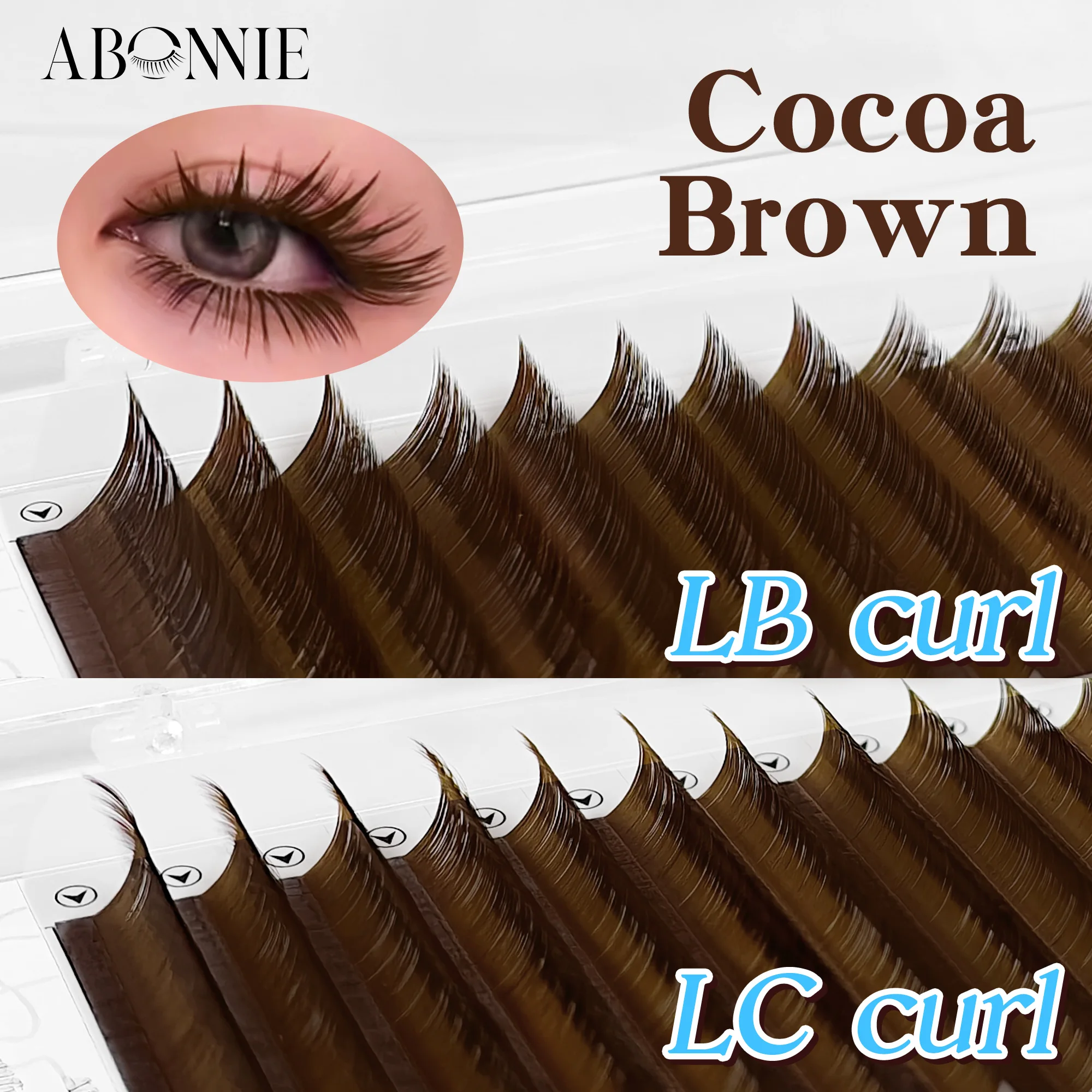 Abonnie LB LC Dark Brown Lashes Brown Color Classic Eyelash Extensions Foxy Eye Fluffy Individual Eyelashes