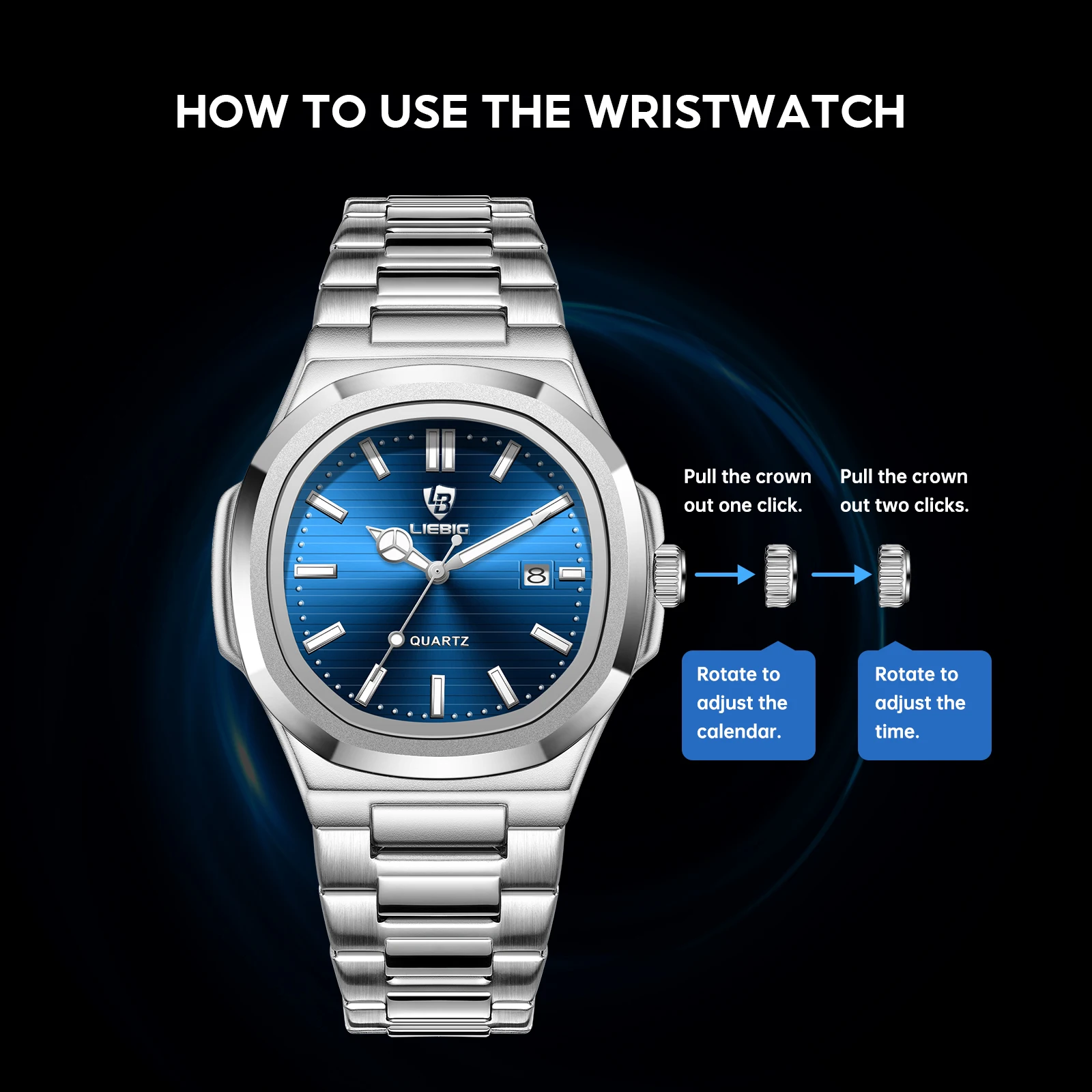 LIEBIG Business Classic Fashion Movement Quartz Watches Lady Luxury Calendar Waterproof Wristwatches For Men Women Reloj Hombre