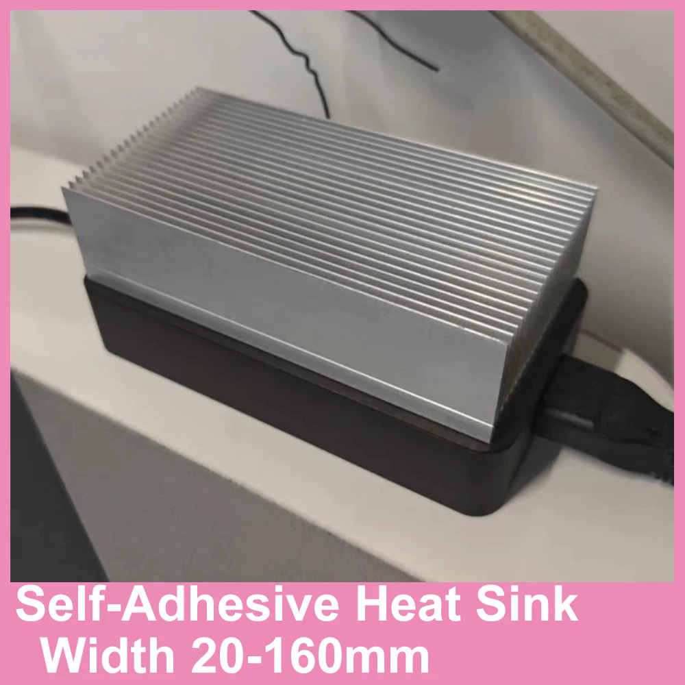 1pcs Width 20-160mm Aluminum Profile Self-Adhesive Heat Sink Cooling Cooler Motherboard Electronic Chip Wait Heat Dissipation
