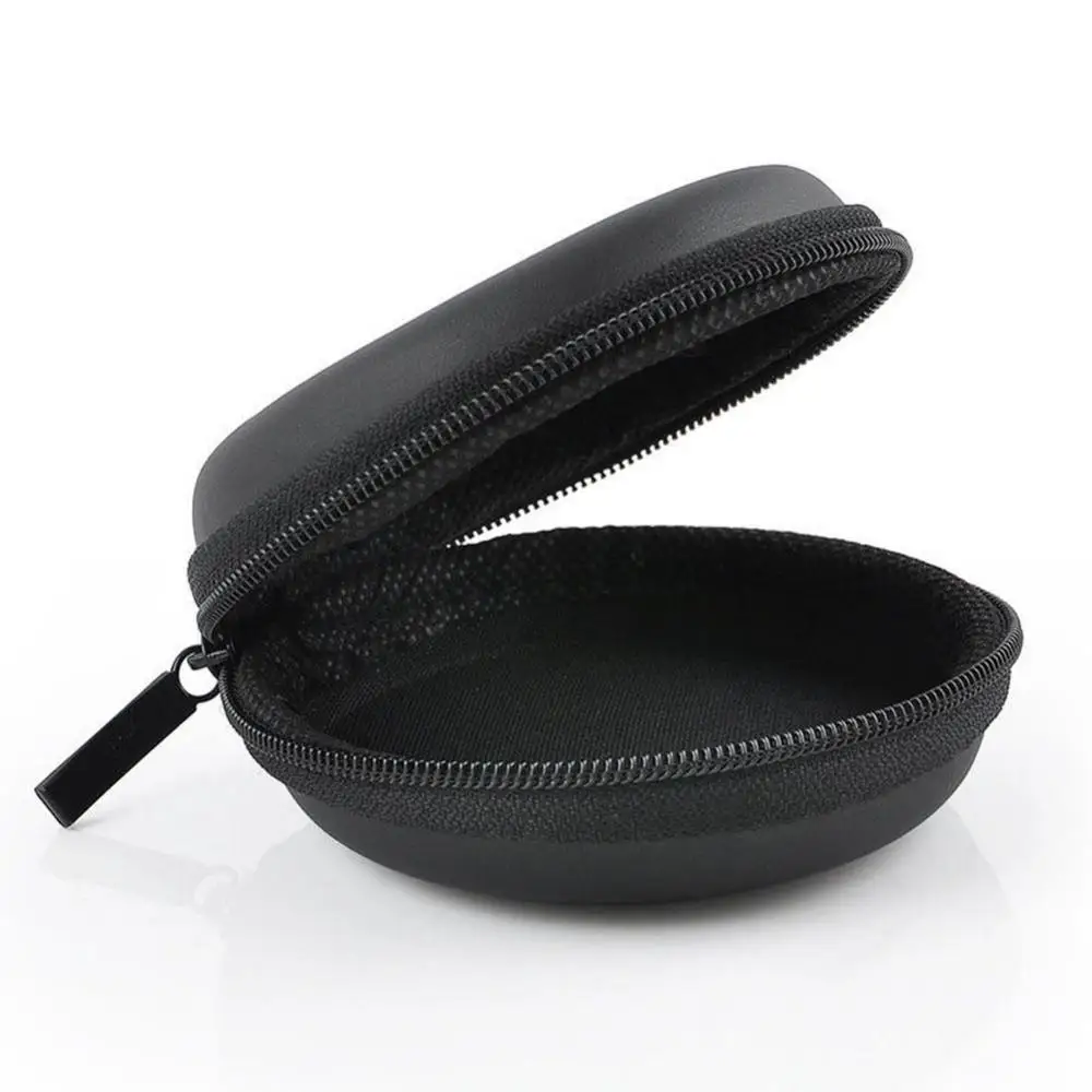 Mini sac de rangement rond portable pour câble d'écouteur et données USB, étui de poudres à fermeture éclair, mini coque rigide pour téléphone de sauna