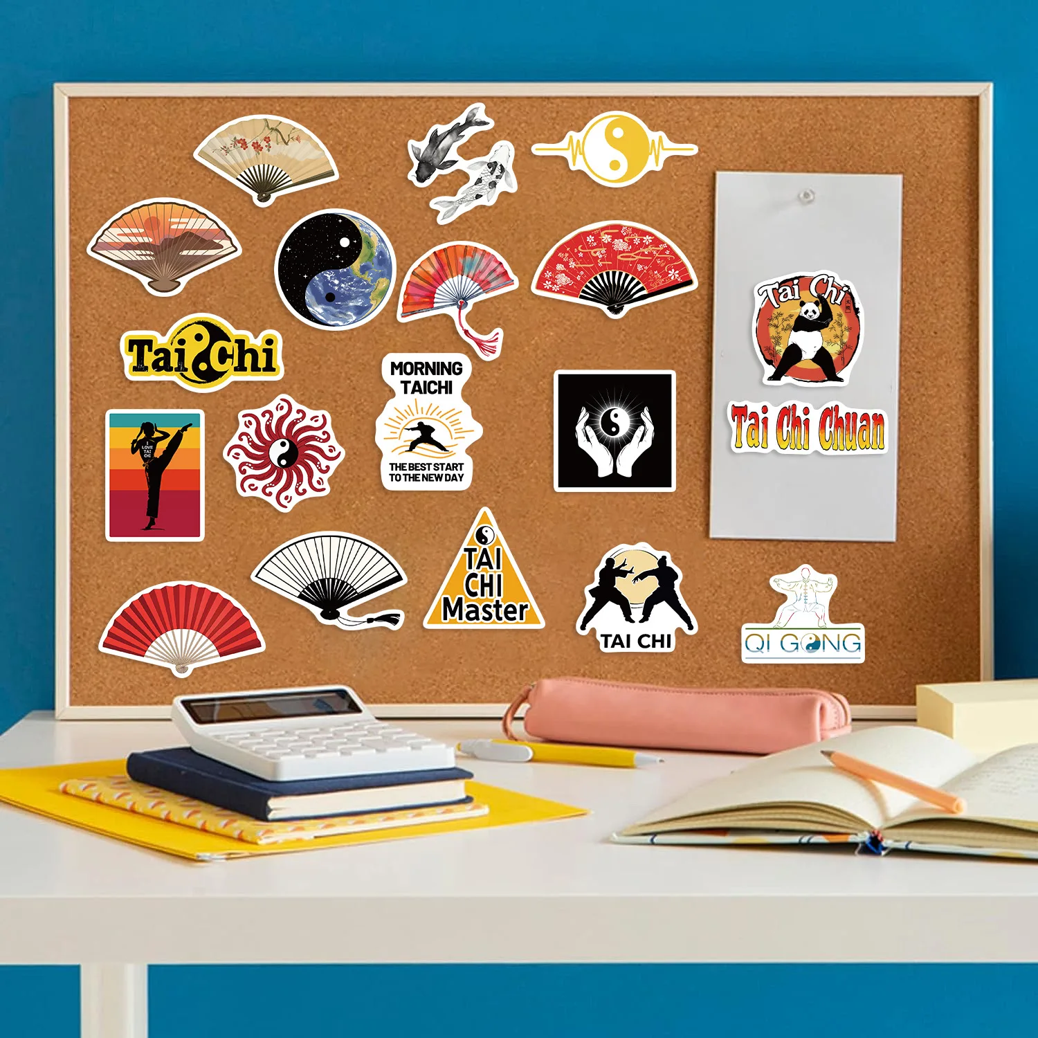 

10/30/50PCS Cartoon Chinese Style Tai Chi Culture Sticker DIY Phone Laptop Luggage Skateboard Graffiti Decals Fun for Kid