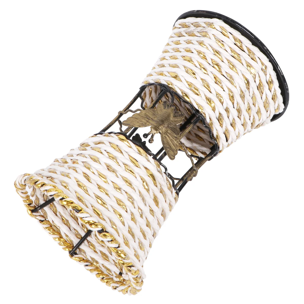 

1Pcs Small Iron Art Flower Vase Simulated Rattan Woven Mini Desktop Eco-Friendly for Home Garden Patio Balcony