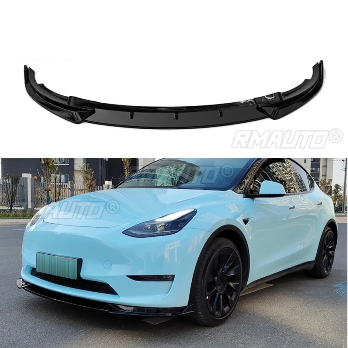 

For ModelY Car Front Bumper Lip Splitter Diffuser Spoiler For ModelY 2019-2023 Bumper Guard Protector Cover Apron Body Kit