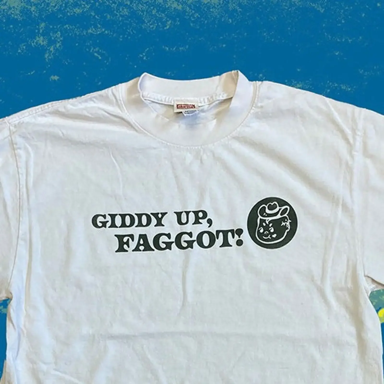 giddy up faggot vinyl screen printed shirt queer trans liberation gay biking pride sliding scale vintage Washed Versatile