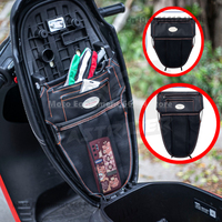 Motorcycle Seat Bag Tool Storage Scooter Motorcycle Seat Bucket Sundries Bag Zipper PU Leather Modification Accessories