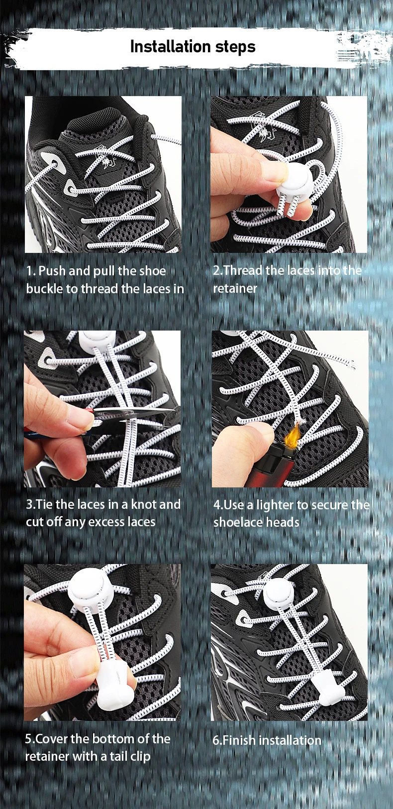 Elastische Schnürsenkel ohne Binden mit Verschluss, runde, dehnbare Schnürsenkel für Kinder und Erwachsene, Sneaker, bequeme Schnürsenkel für Sport und Laufen. – Detail 7