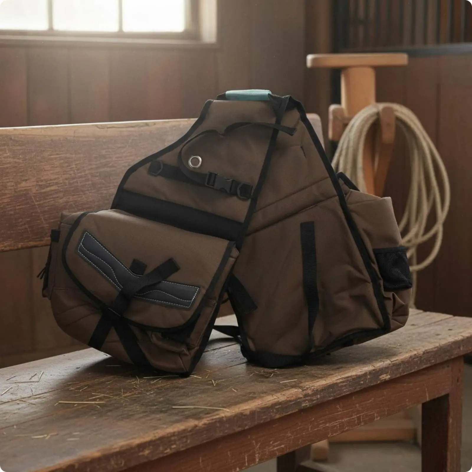Horse Saddle Bag Lightweight Canvas Saddle Bag Equestrian Gear Long-Lasting Quick-Drying for Equestrians