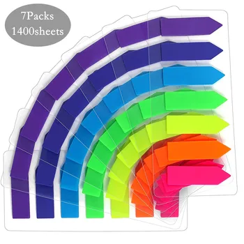 7 Packs 1400 Sheets Transparent Sticky Notes Self-Adhesive  Annotation Books Bookmarks Memo Pad Index Tabs Stationery