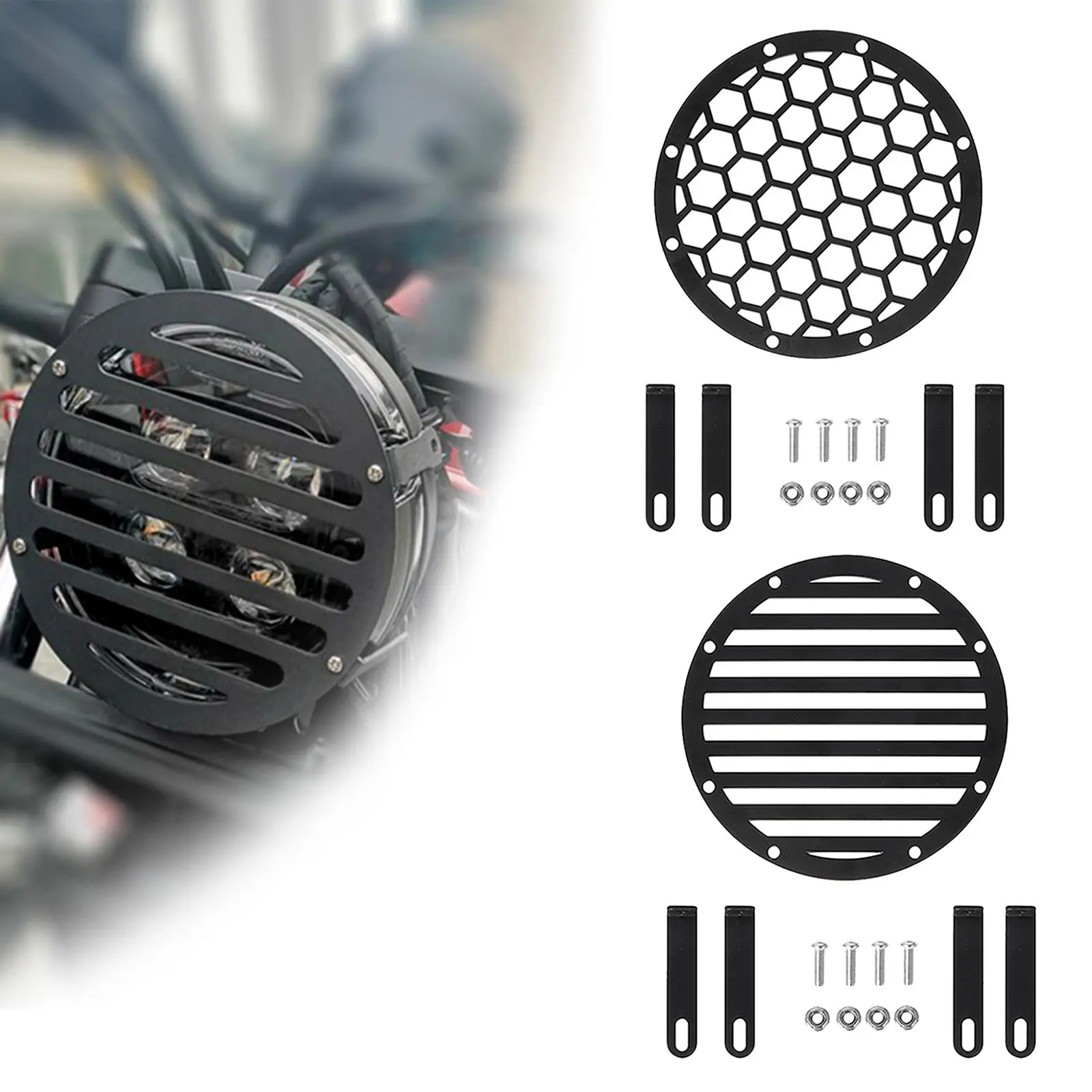 Metal Round Motorcycle Headlight Grill Cover Guard Headlamp Protector Grille for Honda CMX500 300 17-20 Motorbike Replacement