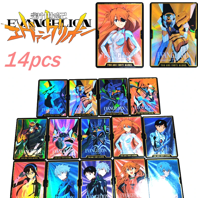 14Pcs/set Anime Neon Genesis Evangelion Asuka Langley Soryu Ayanami Rei Collection Card Toys Christmas Gift Diy Flash Card