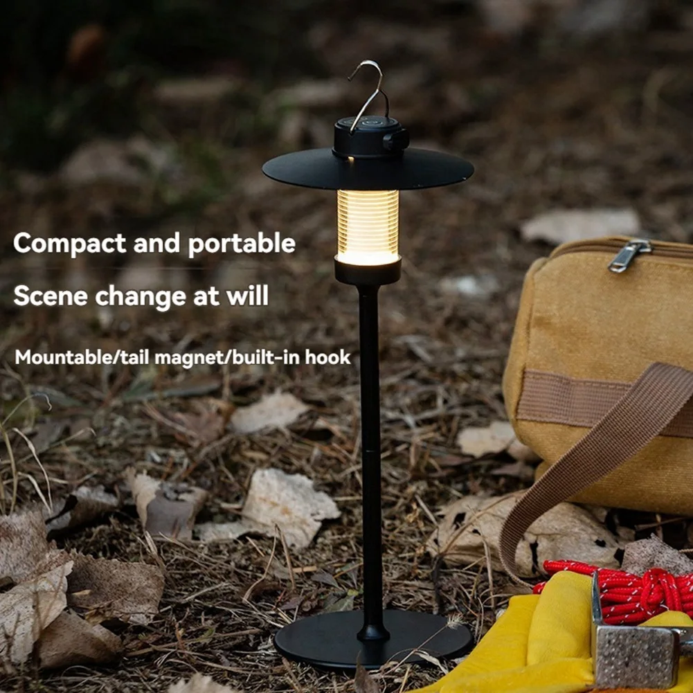 ABXHA Outdoor Camping Desktop Atmosphäre Licht Tragbare Camping Dekorative Lichter Retro Camp Zelt Licht Hängen Lampe B