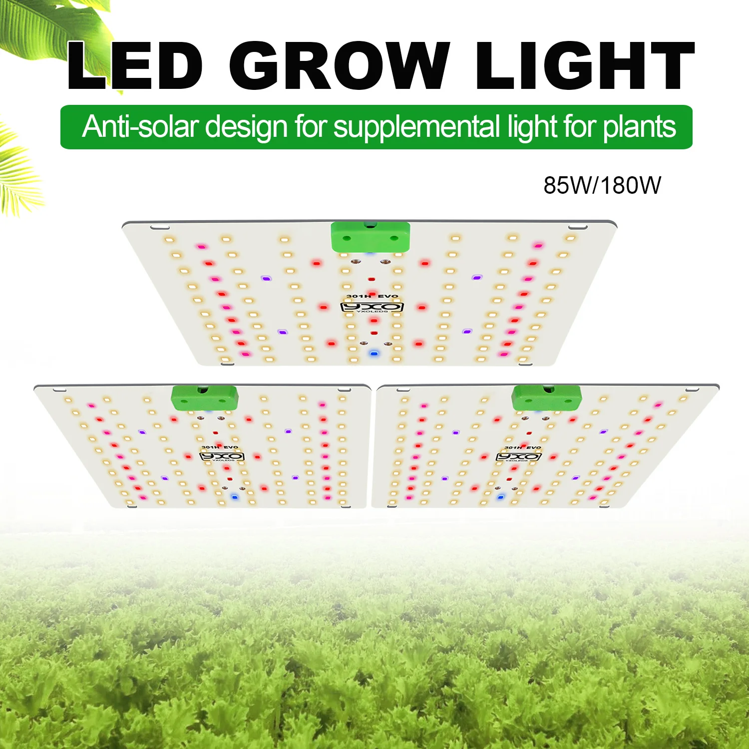 Super Bright Sam-ung Quantum Dot LM301H EVO Dimmable 85W 180W LED Plant Growth Light for Indoor Gardening And Agriculture