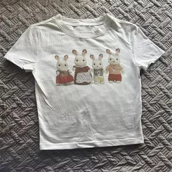 2000s Top Aesthetics Letter Print Baby Tees top women quick dry t shirt female Japanese anime harajuku clothing