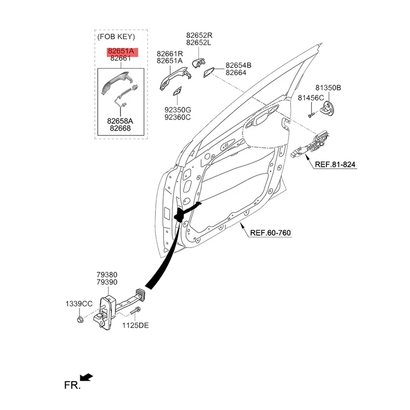 1Pair Front Door Smart Handle Button 82661-D9710 82651D9710 For Kia Sportage 2016-2021 Outside Puller Small Switch