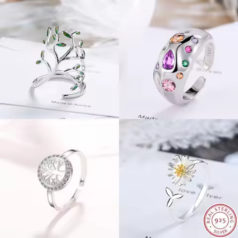 New 925 Sterling Silver Ring open Adjustable Fashion Exquisite Student Girlfriend Women Jewelry Accessories Wedding Party