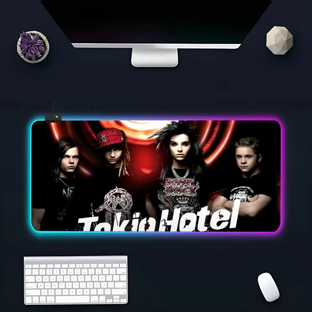 Tokio Hotel     Mouse Pad Large RGB Mouse Pad XXL LED Mouse Mat Japan Mousepads Table Pads Keyboard Mats Desk Rug With Backlit