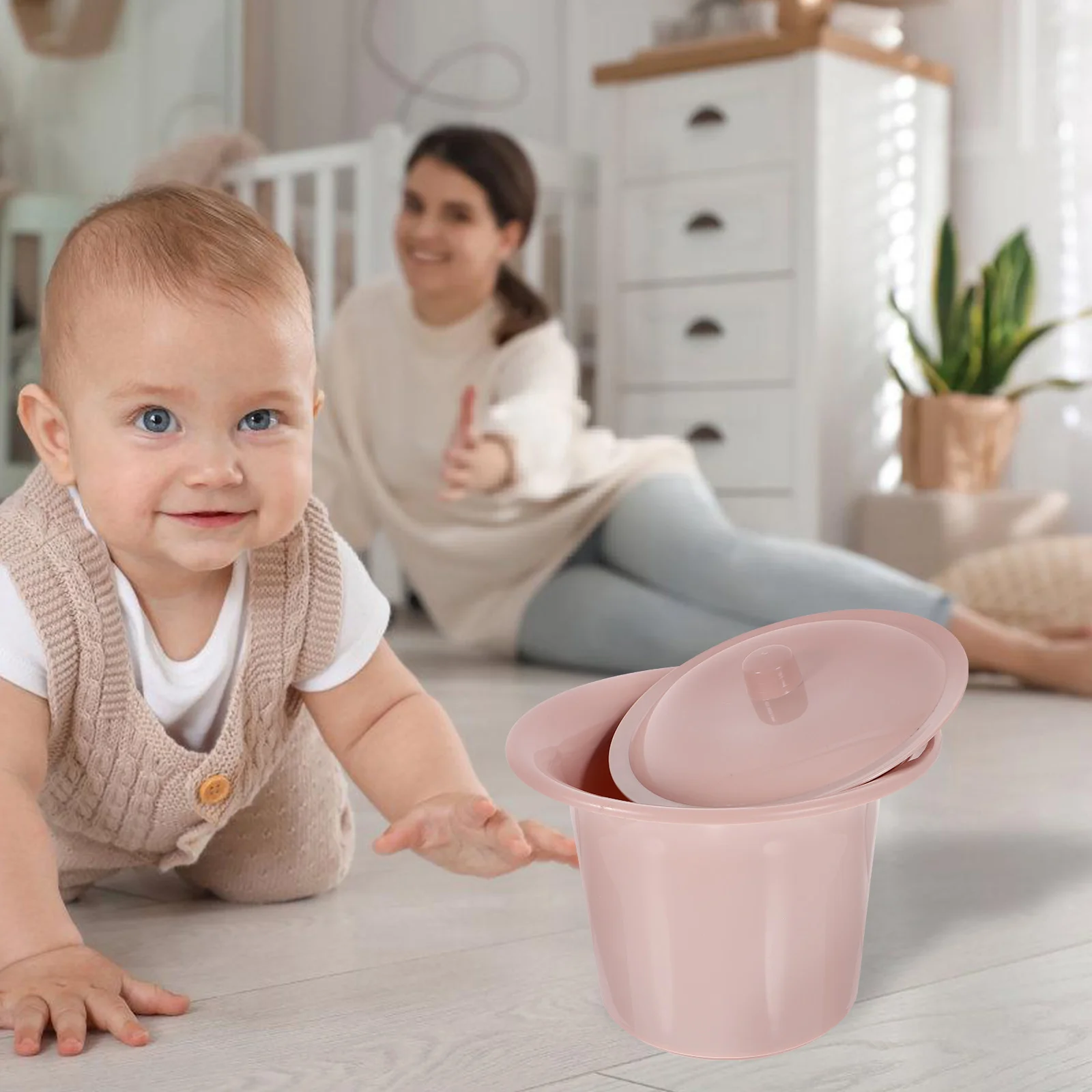 

1pc Plastic Bedpan Lid Chamber Pot Kids Old Men Home Use Odor-Free Portable Spittoon Lightweight Deep Bucket Urinal Pail