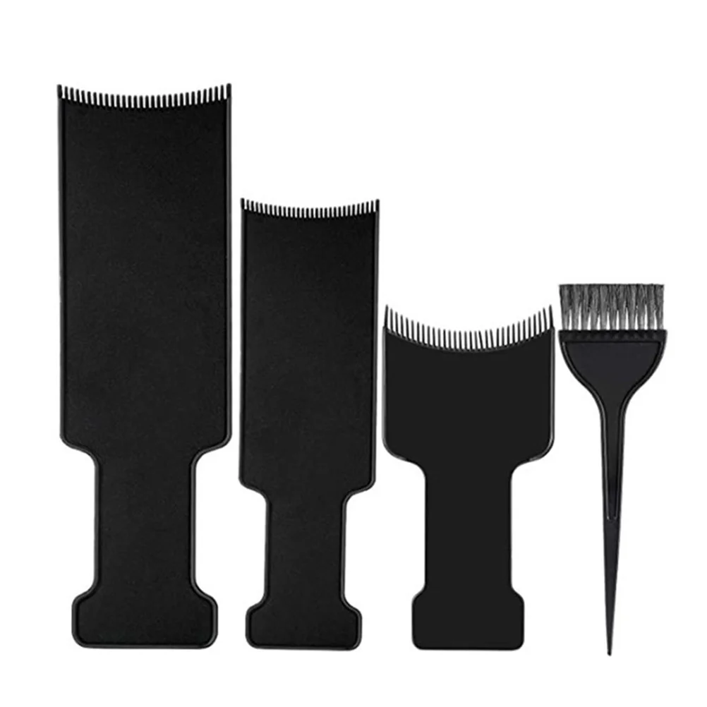 

4 Pcs Hairdressing Tools Set Dye Kit Tinting Beauty Brighten Highlighting Board Plastic Supplies Salon