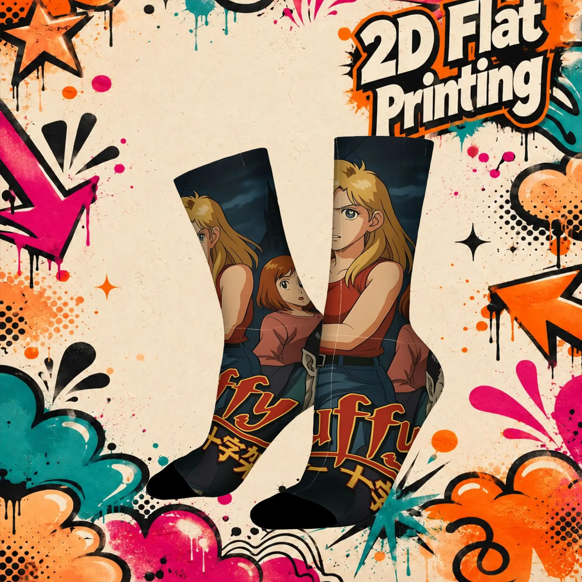 Vampire Slayer Buffy Retro  Hip Hop Novelty Casual Crew Winter Sock Sports Socks