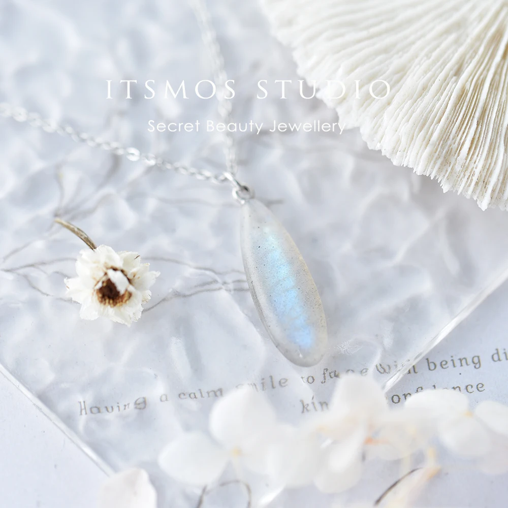 

ITSMOS каплевидный лабрадорит длинный необработанный кристалл кулон защитный камень ожерелье лунная богиня ювелирные изделия подарок для духовных женщин