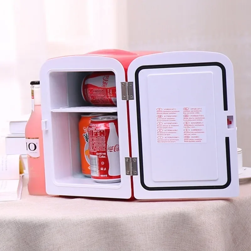 4L Portable Fridge Mini Fridges Heladera Small Fridge Vehicle Refrigerator Mini Refrigerator Cold and Heating Box 12V/220V