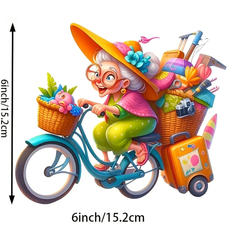 Grandma Dynamic Pattern Premium Waterproof Vinyl Sticker for Car,Laptop,Water Bottle,Truck,Phone,Motorcycle,Window,Wall,Cup