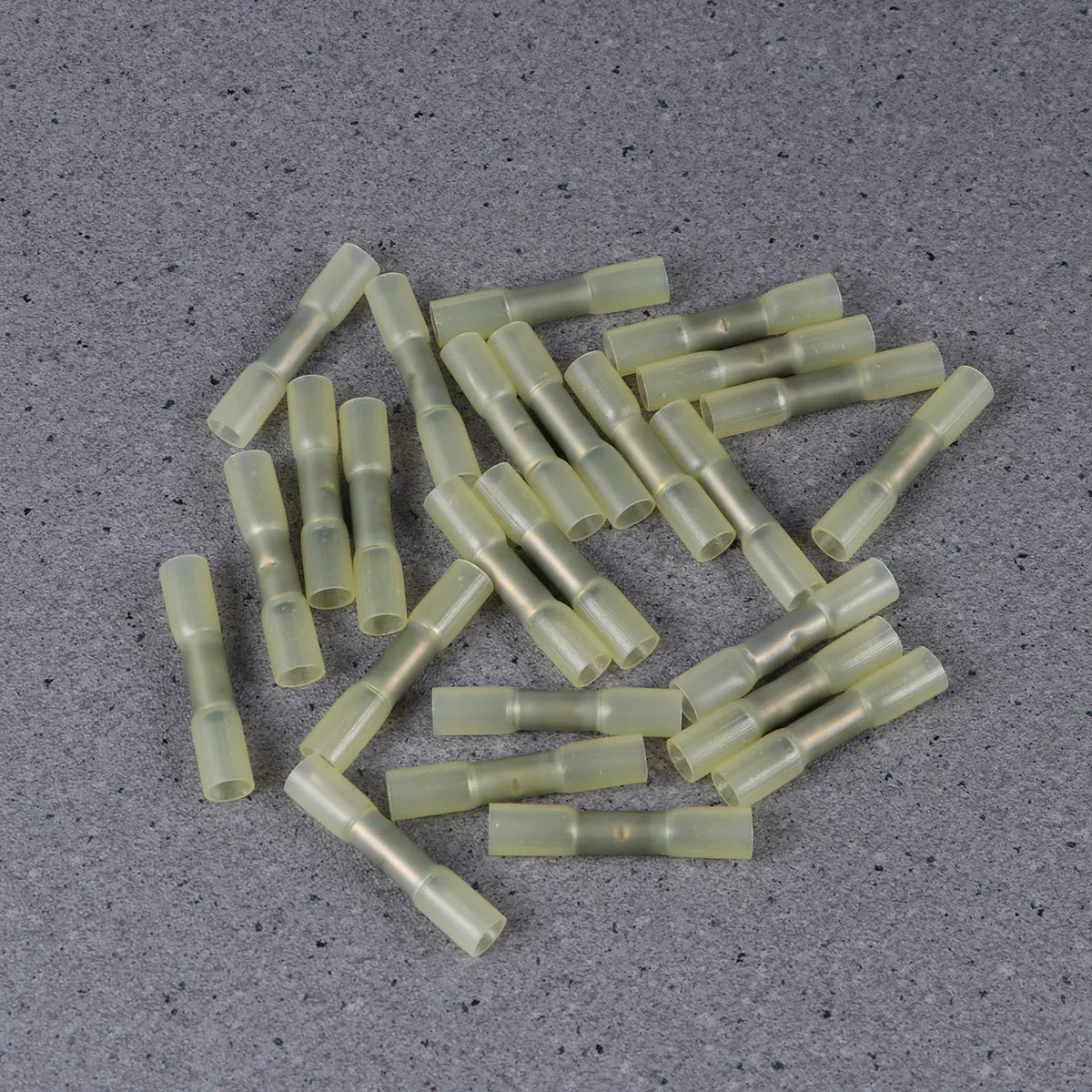 

25 Pcs Waterproof Heat Shrink Terminal Crimp Connectors Butt Wire Pearlescent Yellow Terminals