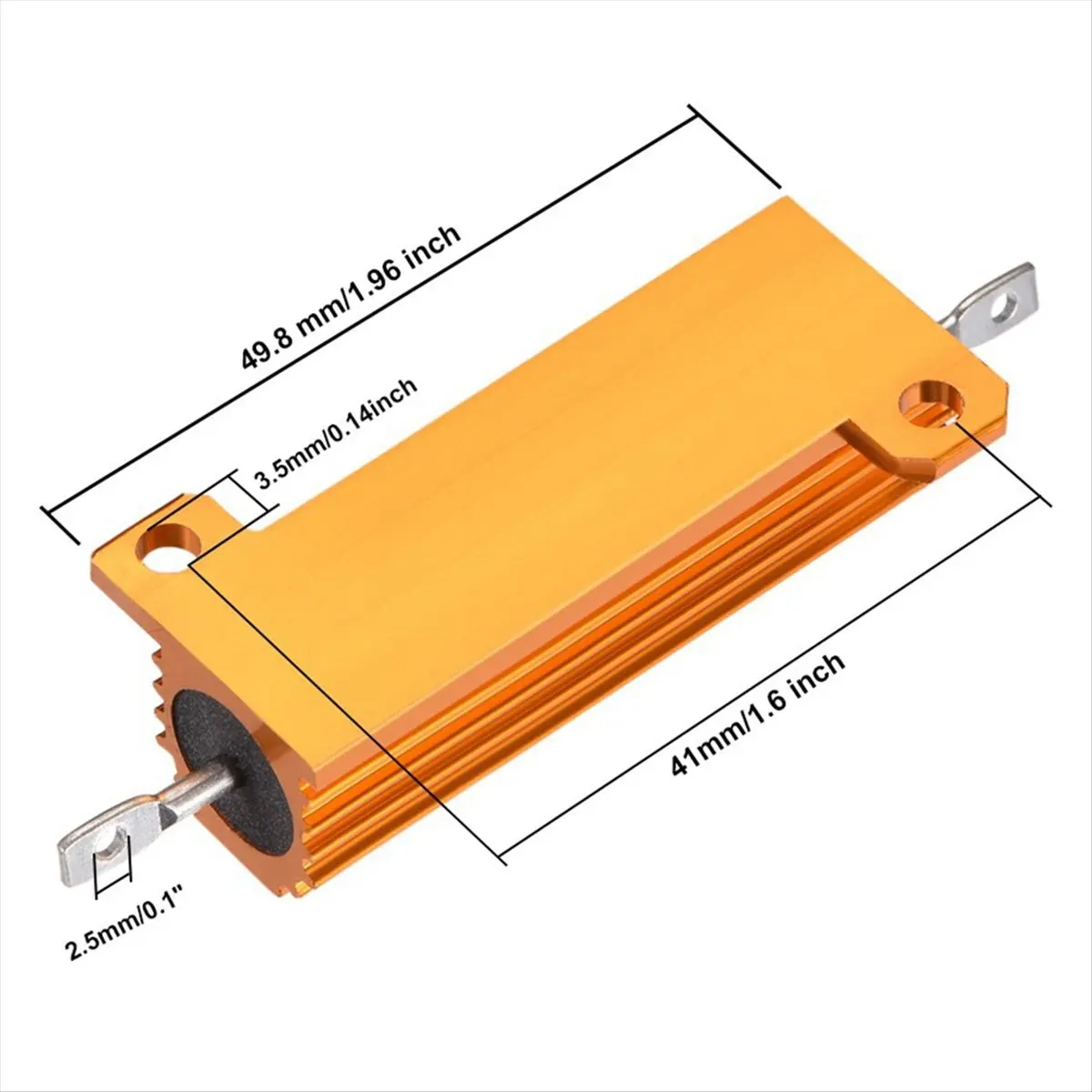 SSR 5pcs 50W 10 Ohm 5% Aluminum Housing Case Resistor, Wirewound Resistors Screw Tap Chassis Mounted, LED Car Resistor