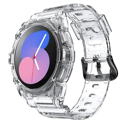 Transparent Band+Case for Samsung Galaxy Watch 5 4 40mm 44mm Accessorie Clear Case+sport bracelet Galaxy Watch 4 strap wristband