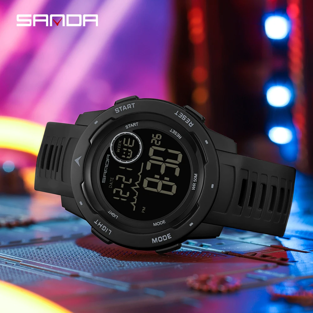 2022 Sanda Top Marke Sport Männer Uhren Mode Countdown Wasserdichte Led Digital Uhr Mann Military Armbanduhr Relogio Masculino