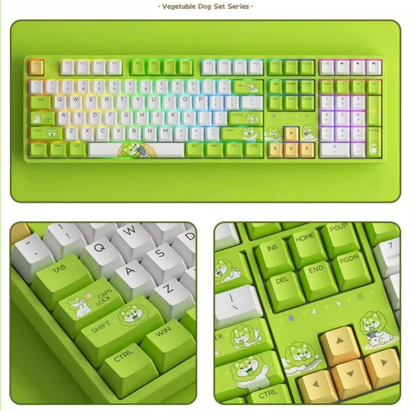 Original Mechanical Keyboard 5108B Vegetable Dog Wireless Bluetooth Three-mode Hot-swappable RGB Kawaii Cute E-sport Game Office