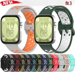 Breathable Silicone Strap for Huawei Watch Fit 3 Smart Watch Replaceable Bracelet Accessories for Huawei Watch Fit 3 Band Correa
