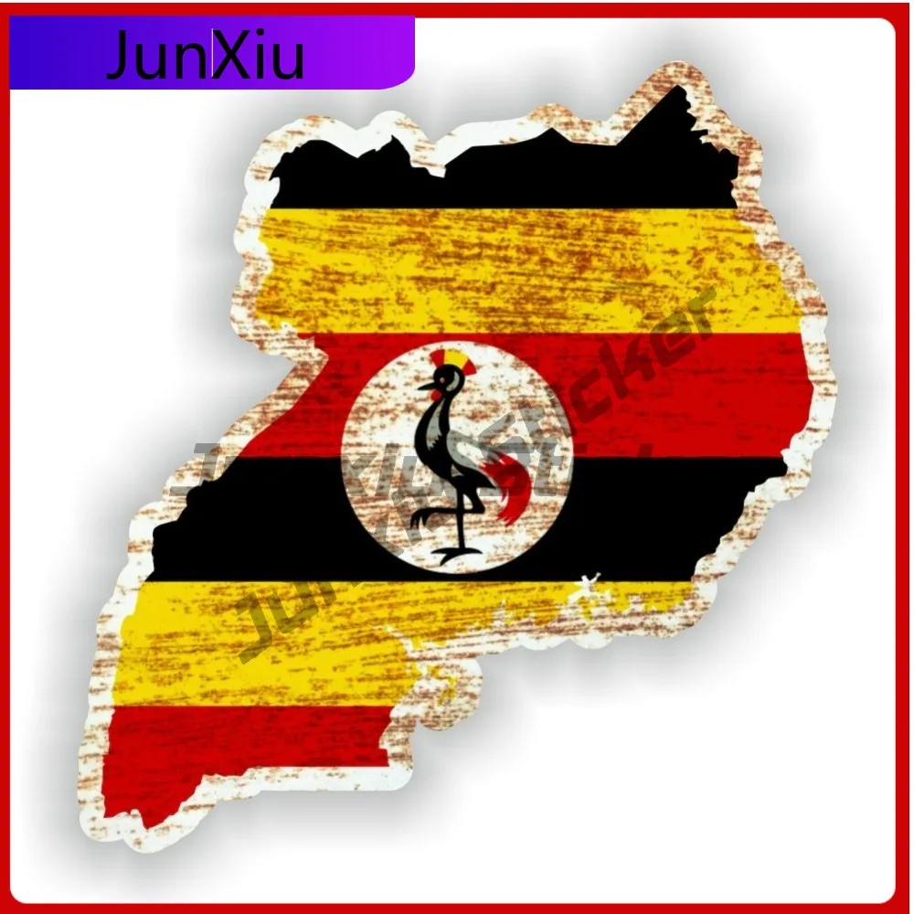 

Uganda Map Flag Funny Limited Fade Resistant Stylish Car Decal Waterproof Vinyl Laptop Window Bumper Auto Exterior Gift Decor