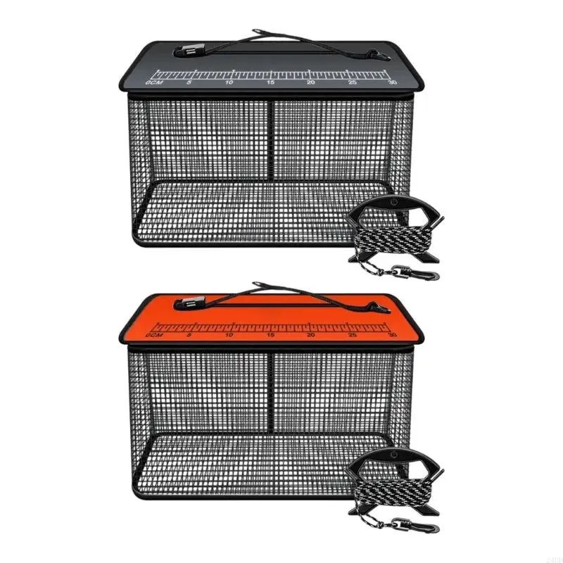 Floating Fishing Keep Net Fish Basket Large Capacity Foldable Fish Cage 24BD