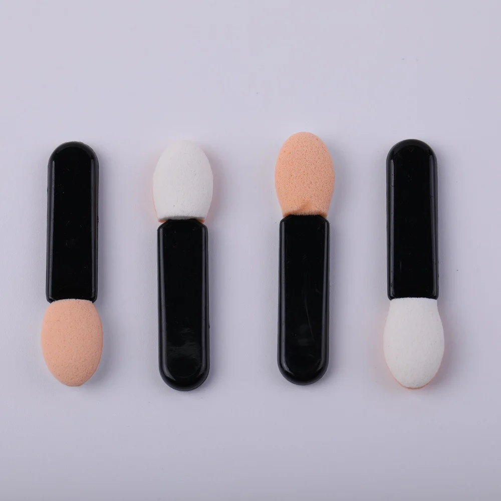 50/100pcs single-head Chrome Pigment Sponge Sided Eyeshadow Applicator Mirror Stick  Nail Powder Brushes Sponge Disposable