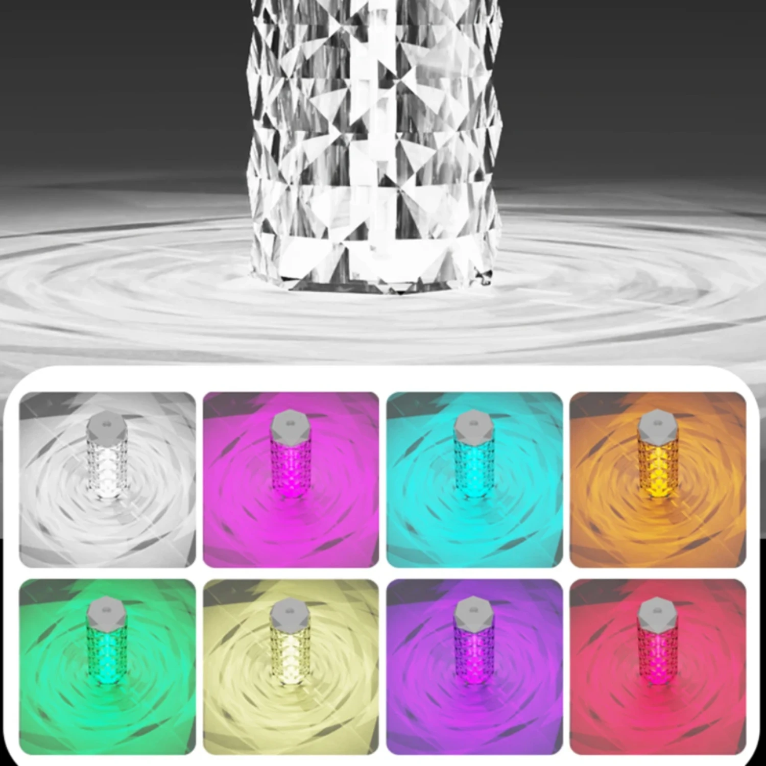 مرطب كريستالي USB ملون مع الروائح وتنقية الهواء في غرفة النوم وسطح المكتب