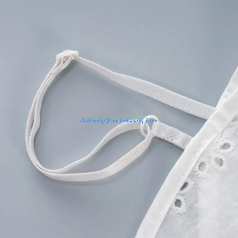 573B White Lace Overlay Insert Collar Accessory For Women Clothing Layering