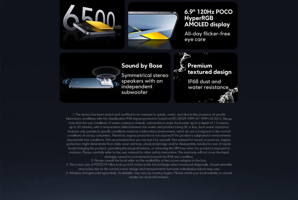 POCO F8 Ultra Global Version Smartphone Snapdragon 8 Elite Gen 5 50MP 6.9" 120Hz display 6500mAh battery