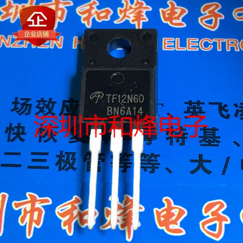 10PCS/Lot TF12N60 AOTF12N60  TO-220F MOS 600V 12A Imported Original Best Quality In Stock Fast Shipping