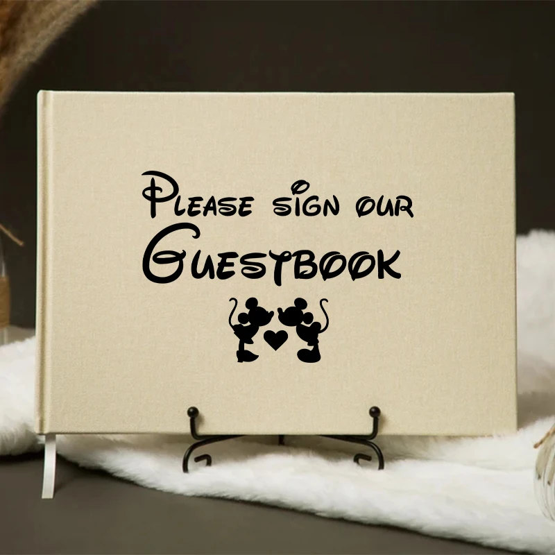 Hochzeitsschild „Bitte unterschreiben Sie unser Gästebuch“ mit Maus-Liebesmotiv, Vinyl-Aufkleber für Gästebuch, Dekoration für Hochzeit und Geburtstagsfeier