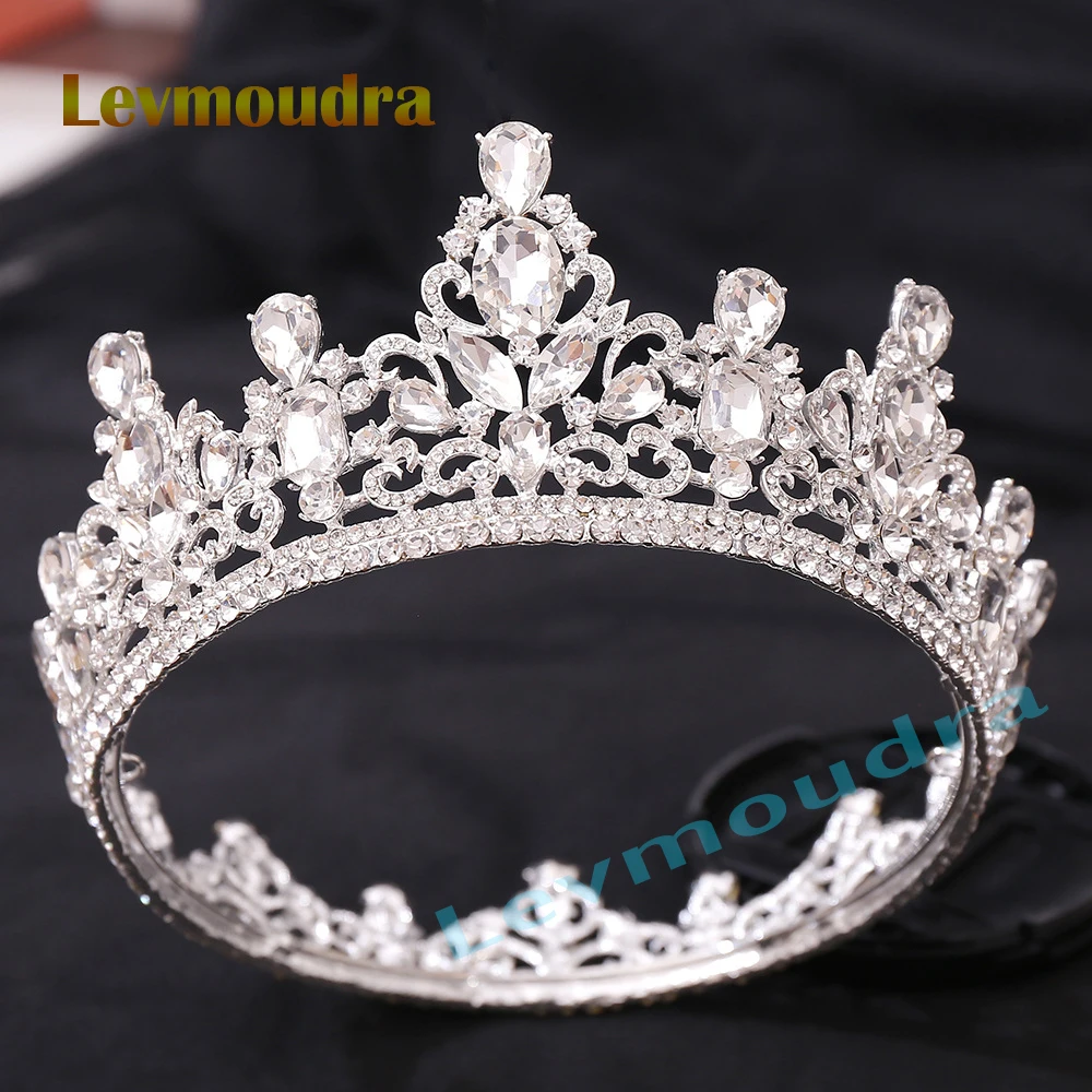 

Levmoudra Round Women Wedding Tiaras for Bride Princess Crowns and Tiaras for Girl Rhinestone Crowns for Birthday Cosplay