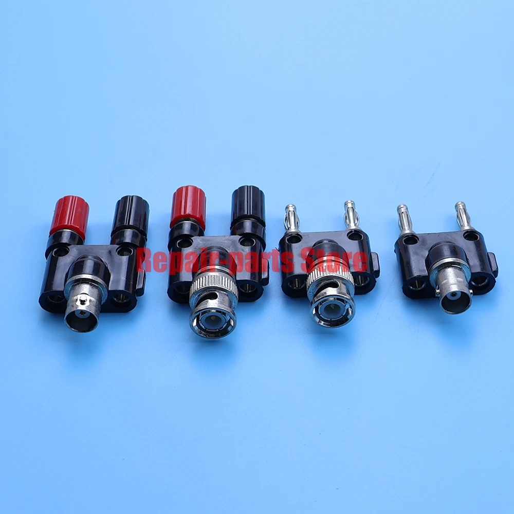 1 piece BNC Banana To Two Dual 4mm Banana Male Female Jack Coaxial Connector BNC Tee Type 3Way Splitter RF Adapter