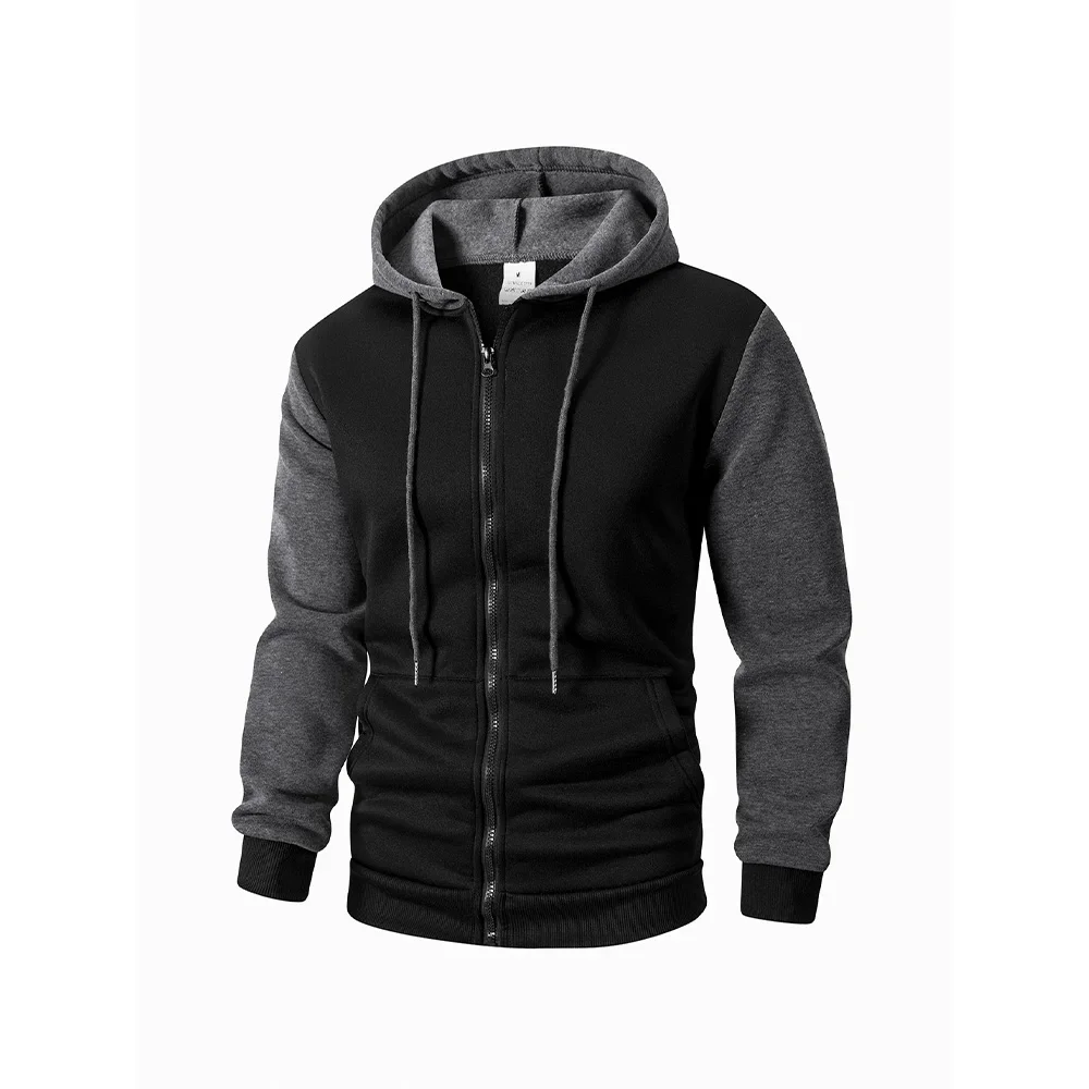 الرجال مقنعين جاكيت زيبرا الشارع الشهير كم طويل بلوزات سستة قناع السترة الذكور رياضية سترة عادية الرجال الملابس #4