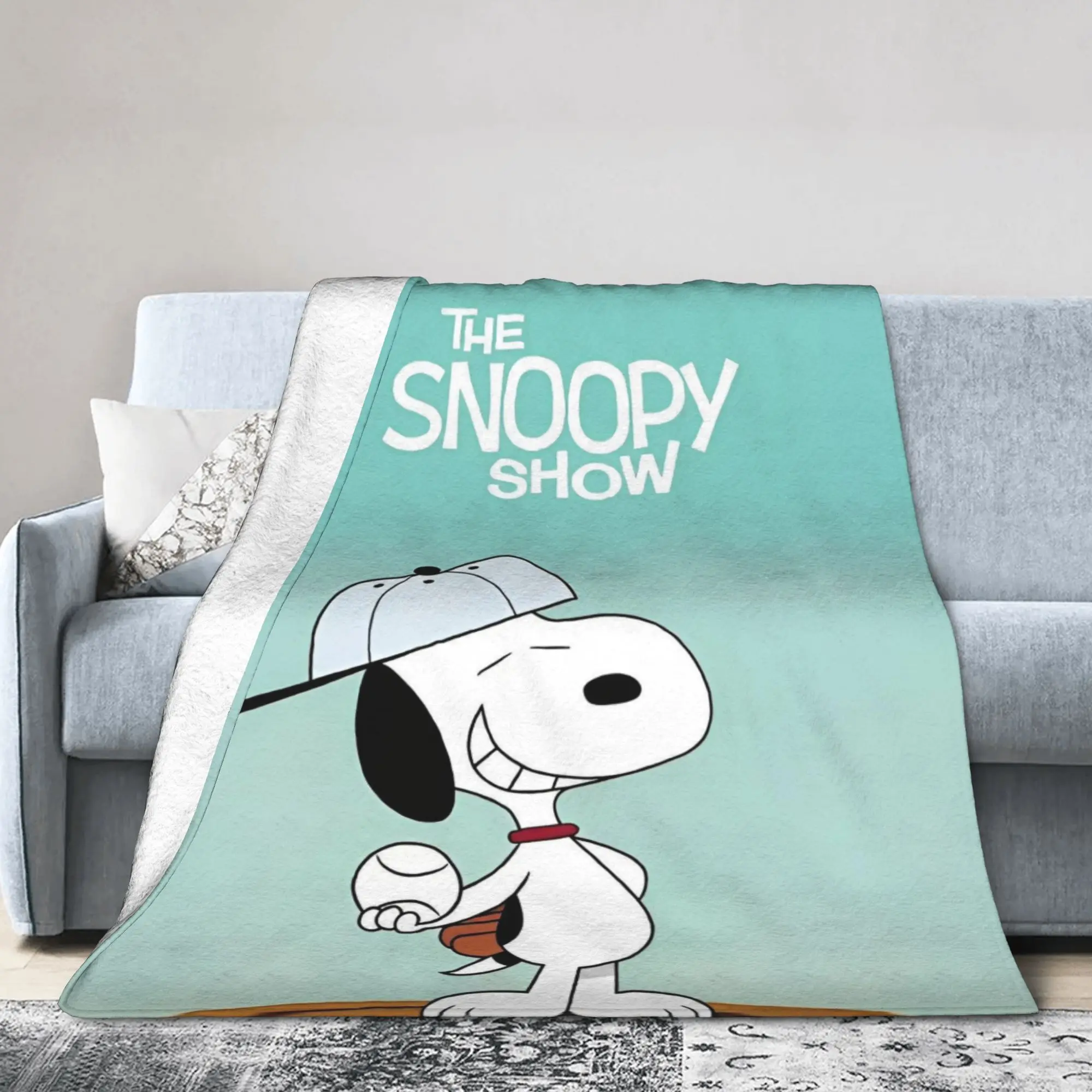 

Милые мультяшные одеяла для собак-снупи, коралловый флис, плюшевые всесезонные многофункциональные ультра-мягкие одеяла для дивана, офисного коврика