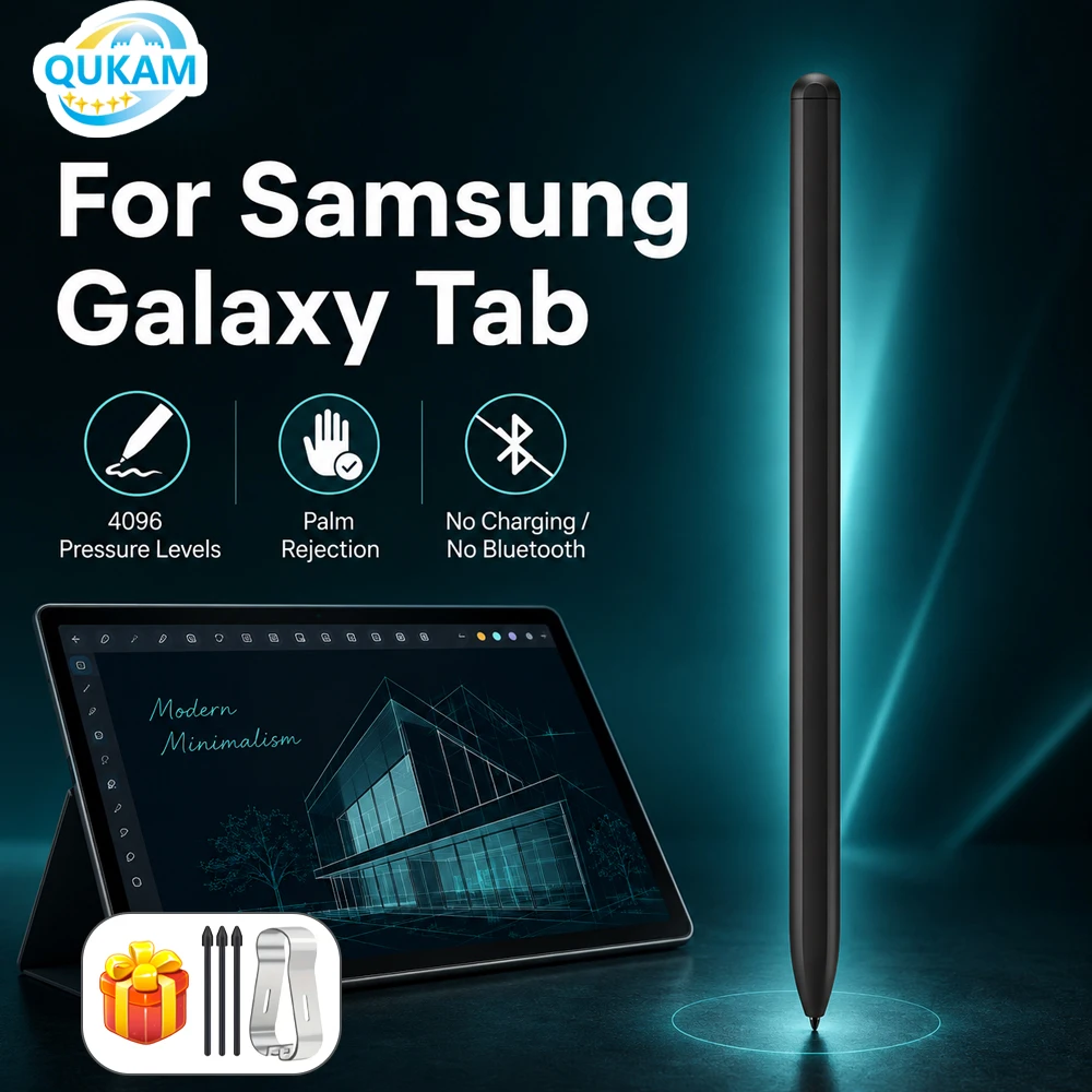 Stylet magnétique S Pen 2026 pour Samsung Galaxy Tab S6 Lite S7 FE S8 Plus S9 Ultra EMR, sensibilité à la pression 4096 niveaux, effaceur intégré, sans Bluetooth